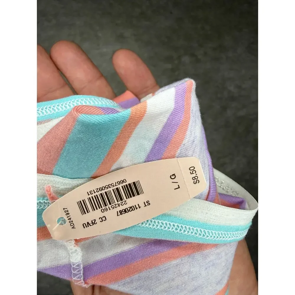 NWT Victoria’s Secret Low Rise Hiphugger Pastel Stripe Panty Large 2014